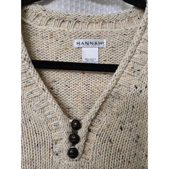 Hannah Women's Sweater Size Large Cream Long Sleeve Spring Fall Winter Chic Boho - Picture 2 of 6